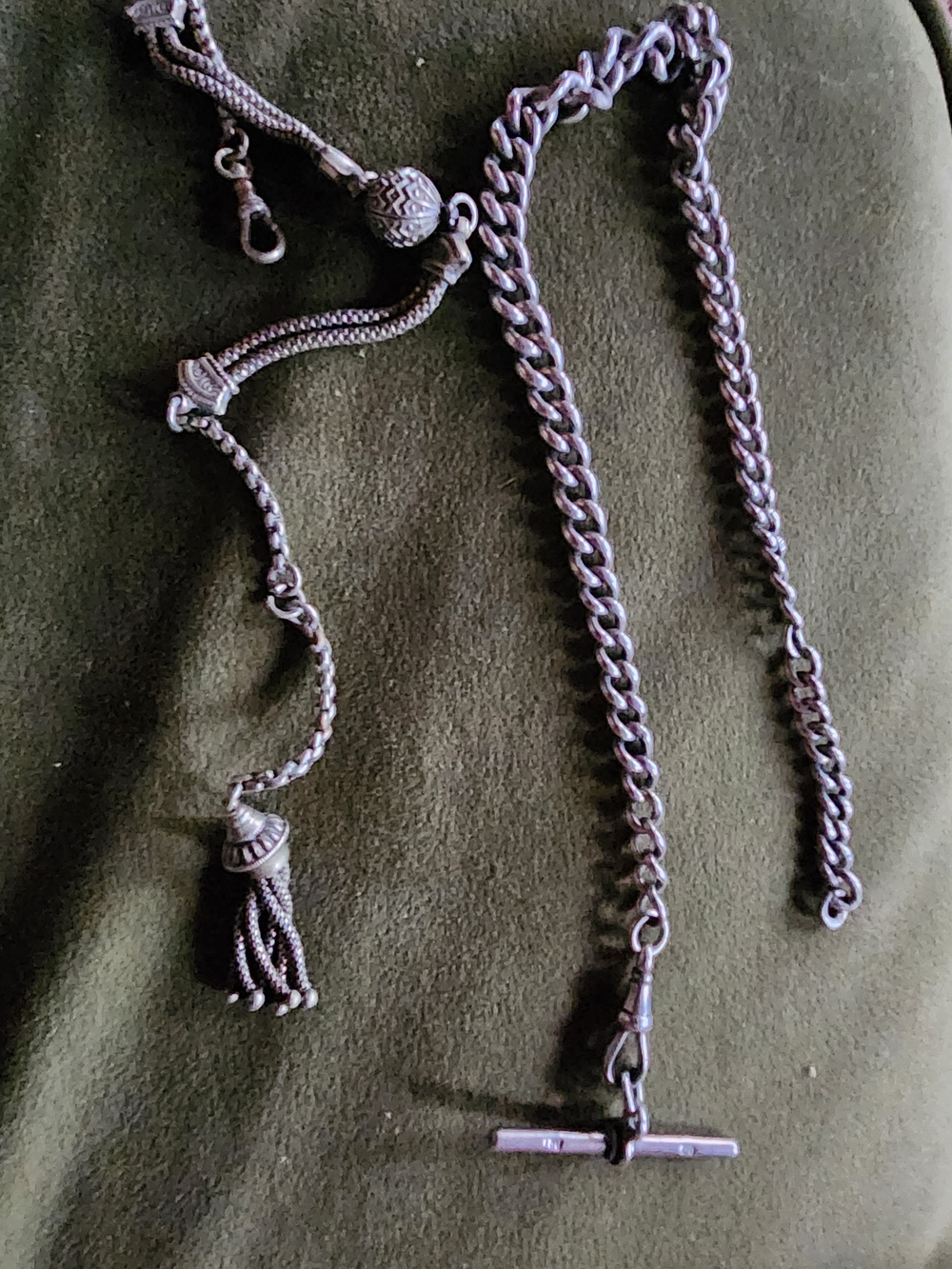 Antique Silver Two Pocket Watch Chains